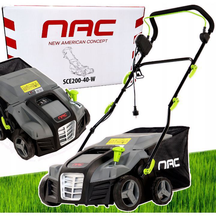 aerator wertykulator elektryczny nac 2000 w 40cm 2 waŁki 3w1 kosz 55 litrów aerator wertykulator elektryczny nac 2000 w 40cm 2 waŁki 3w1 kosz 55 litrów